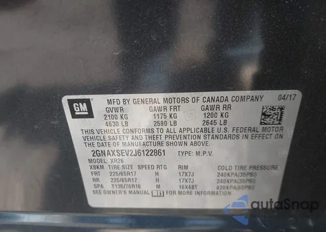 2018 Chevrolet Equinox Lt from USA, damaged, VIN 2GNAXSEV2J6122861